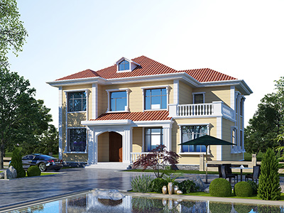 農(nóng)村二層小洋樓設(shè)計(jì)圖，帶外觀效果圖，外觀新穎，漂亮