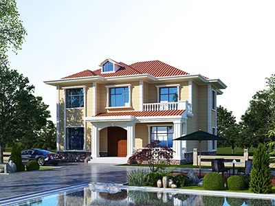 新農(nóng)村二層帶露臺(tái)別墅設(shè)計(jì)圖施工圖紙 造價(jià)25萬(wàn)