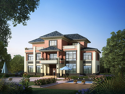 新中式農(nóng)村自建三層樓房設(shè)計(jì)圖紙，外觀簡單大方