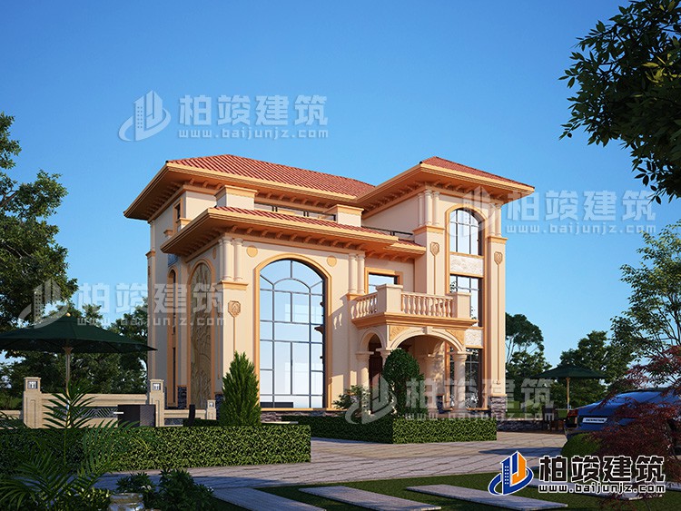 精品歐式三層農(nóng)村復式別墅設計圖 造價25萬BZ3503-簡歐風格