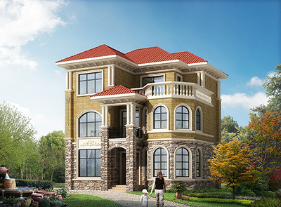 農(nóng)村歐式25萬(wàn)豪華獨(dú)棟三層復(fù)式別墅設(shè)計(jì)圖紙BZ3504-簡(jiǎn)歐風(fēng)格
