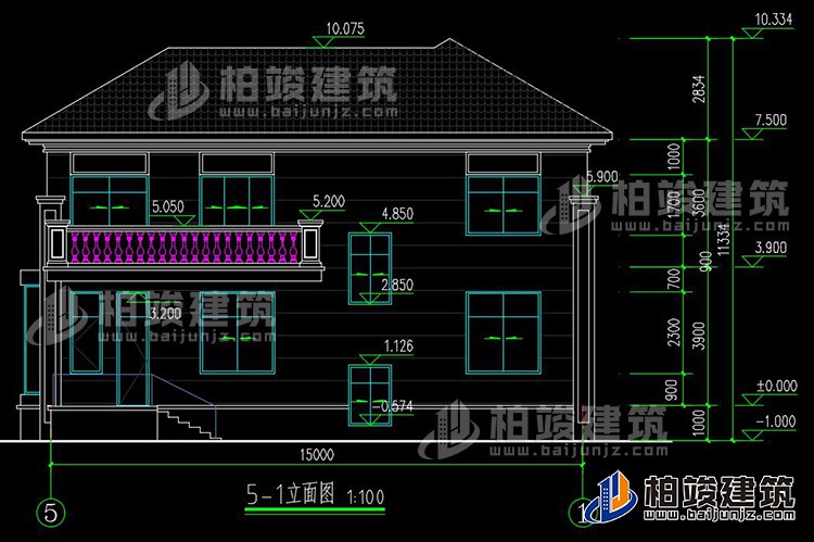農(nóng)村25萬(wàn)別墅款式二層自建房設(shè)計(jì)圖，外觀簡(jiǎn)約大氣BZ2513-簡(jiǎn)歐風(fēng)格