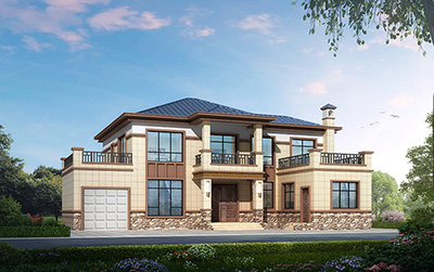 新農(nóng)村自建二層樓房設(shè)計(jì)圖紙，中式風(fēng)格外觀簡(jiǎn)單大方