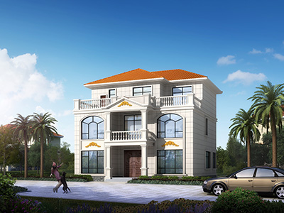 鄉(xiāng)村三層別墅CAD建筑設計圖，154平方米戶型，帶效果圖和全套