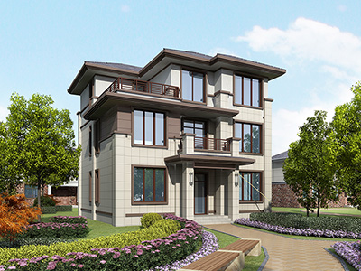 最新款別墅設(shè)計外觀圖，新中式風(fēng)格，比簡歐大氣，時尚