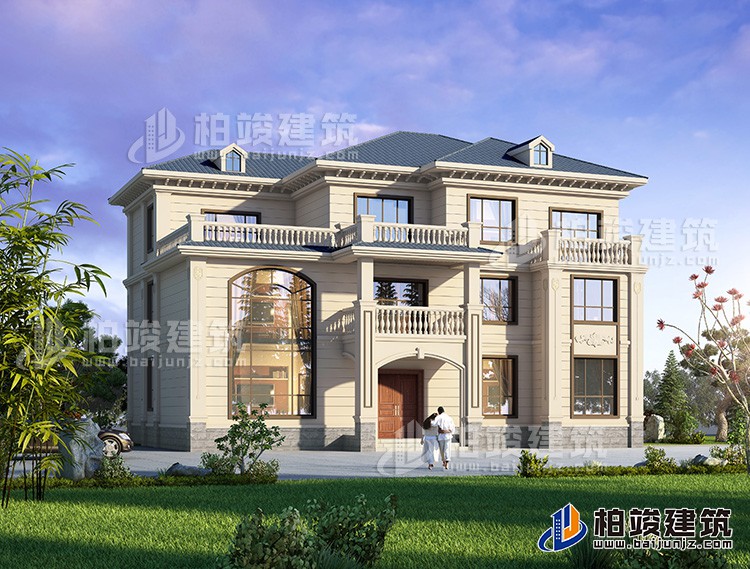 農(nóng)村三層樓房設(shè)計(jì)圖紙及效果圖 18X14米BZ3541-簡歐風(fēng)格