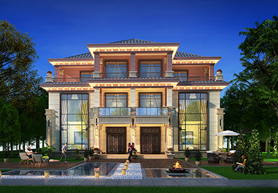 中式三層雙拼別墅圖紙設計圖 18X13米