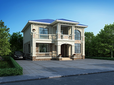 農(nóng)村二層小別墅設計圖紙及效果圖 11X13米