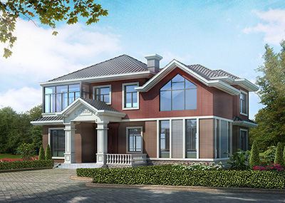 農(nóng)村二層小別墅最新款 造價(jià)40萬(wàn)BZ2648-美式風(fēng)格